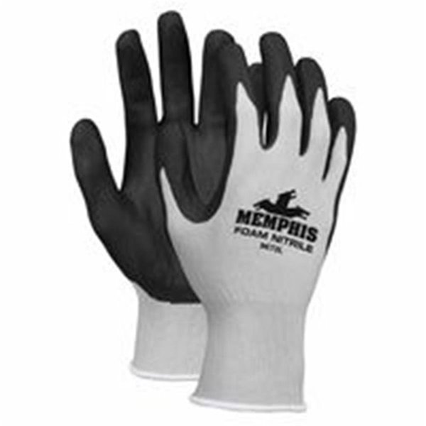 Mcr Safety Foam Nitrile Gloves- Large- Black &amp; Gray 127-9673L